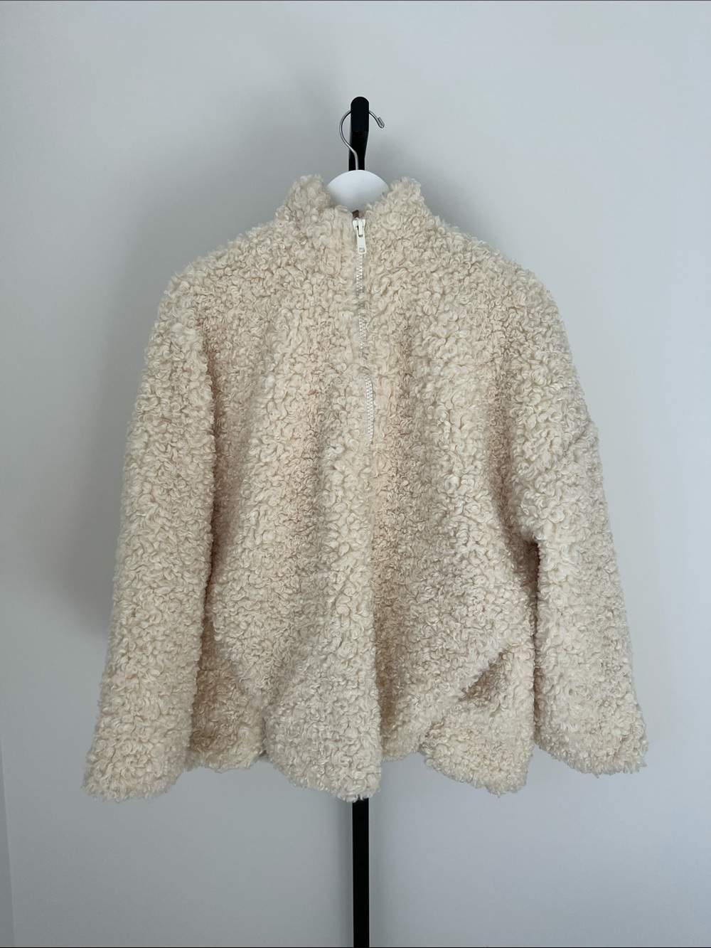 Cynthia Rowley Cream Teddy Sherpa Zip Jacket